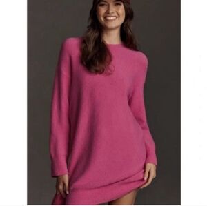 Anthropologie Daily Practice Pink Sweater Mini Dress NWT SzXS